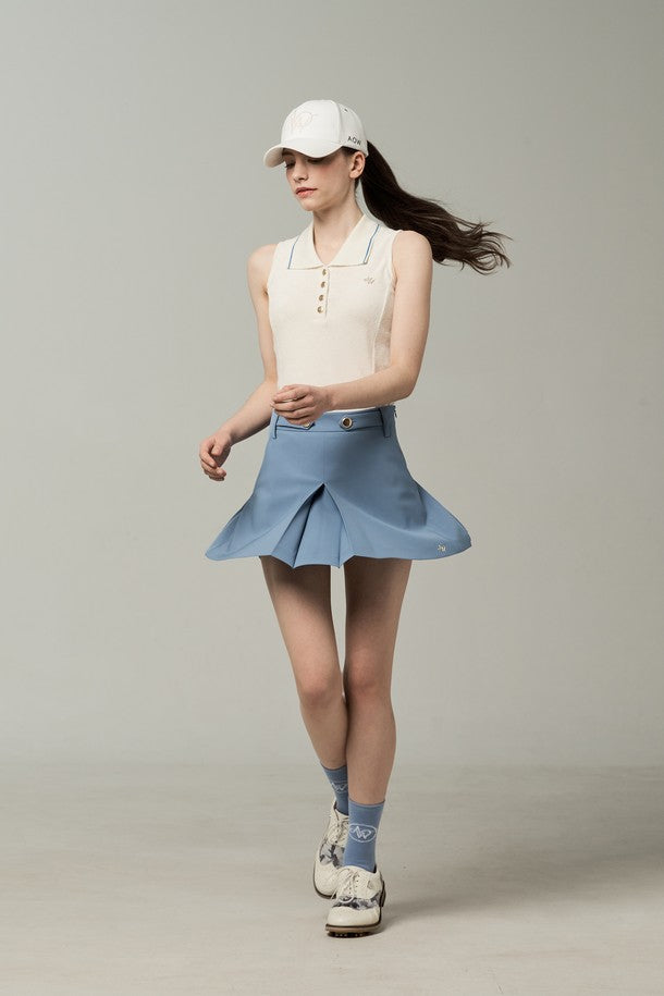 MESH COMBI PLEATS SKIRT