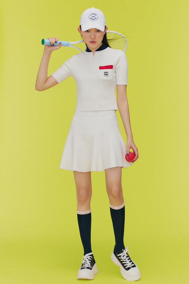 [LUCKY des SPORTS] Knit Flare Mini Skirt