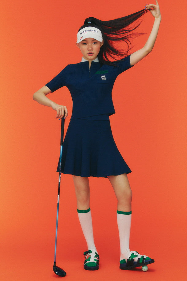 [LUCKY des SPORTS] Knit Flare Mini Skirt