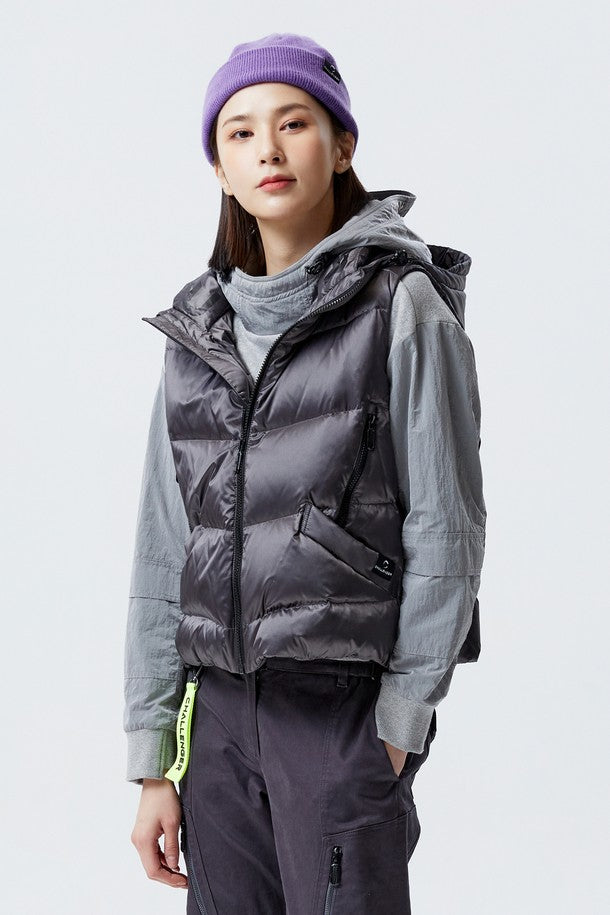 [CHALLENGER] Metalic Short Puffer Goose down Vest(Women)_CHA4WVT0200SV