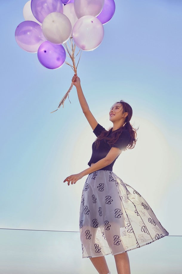 PURPLE BLOOD See-through MidiSkirt